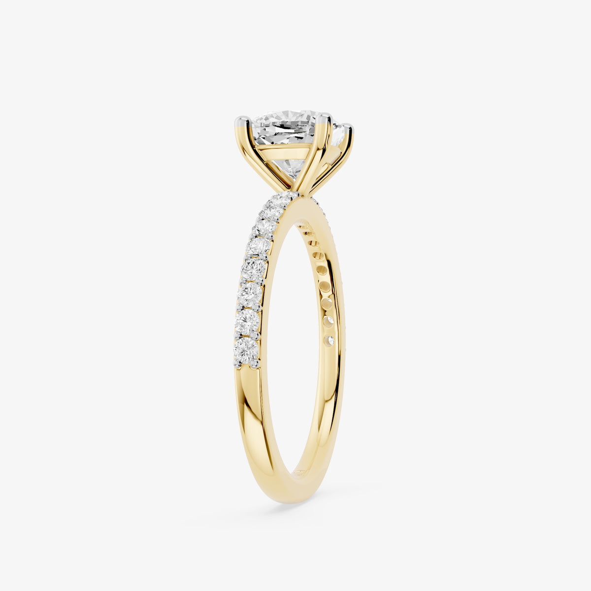 Cushion Trail Solitaire Diamond Ring