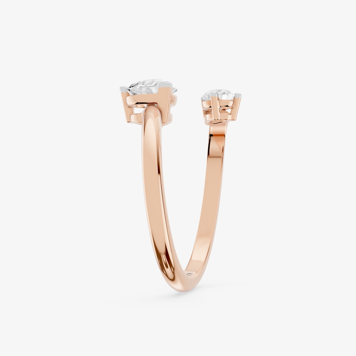 Duo Pear Diamond Crossover Ring