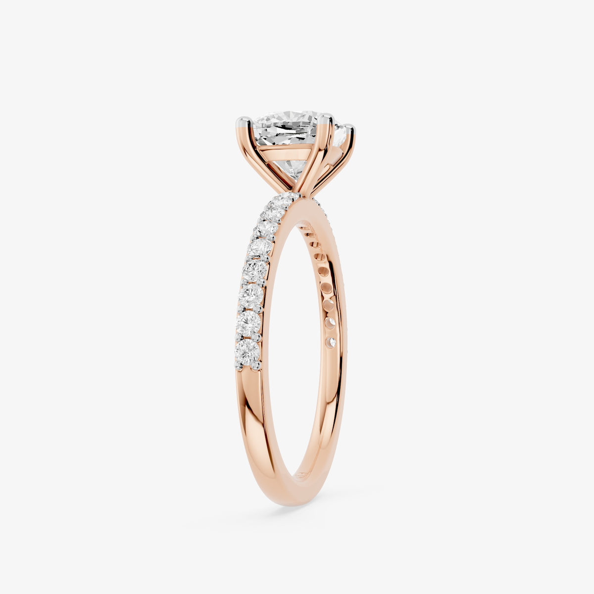 Cushion Trail Solitaire Diamond Ring