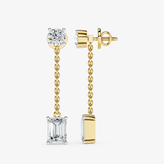 Lustre Link Diamond Drop Earrings