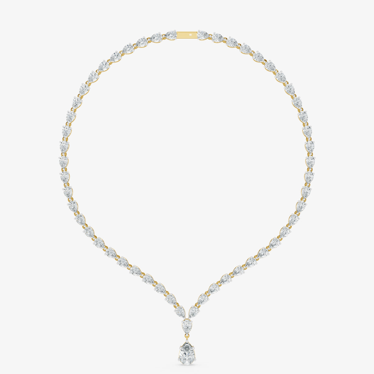Minimalist Pear Diamond Lariat Necklace
