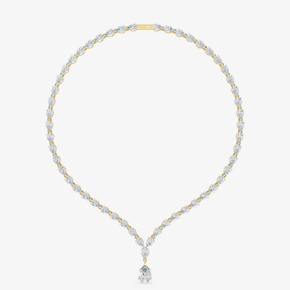 Minimalist Pear Diamond Lariat Necklace