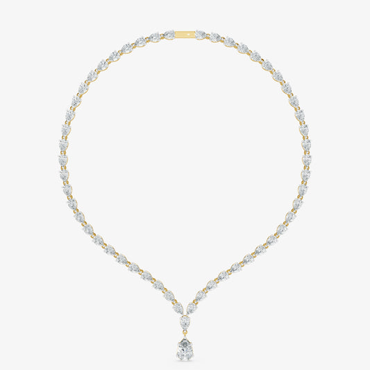 Minimalist Pear Diamond Lariat Necklace