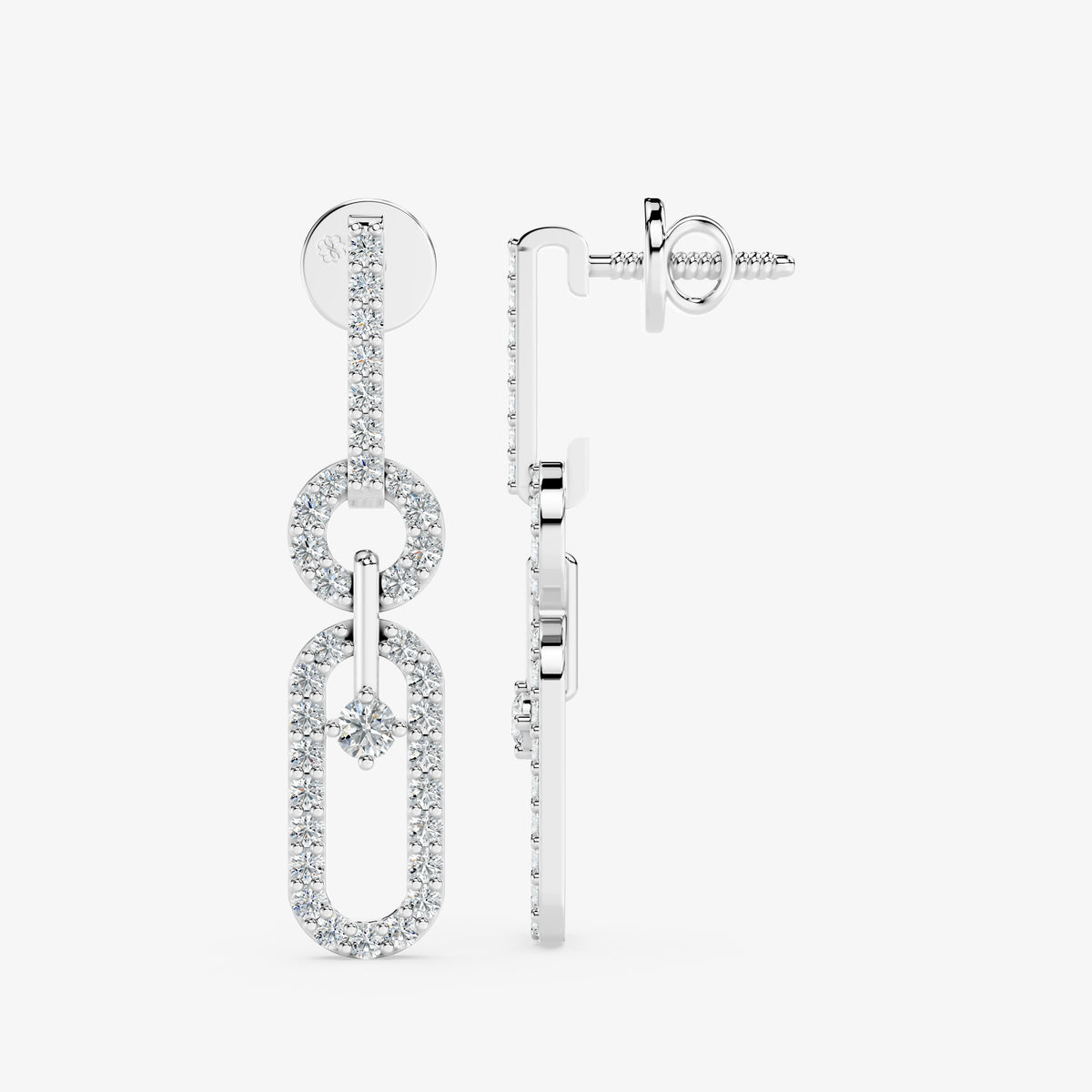 Elara Link Diamond Drop Earrings