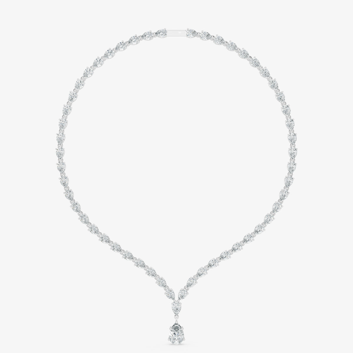 Minimalist Pear Diamond Lariat Necklace