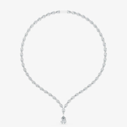 Minimalist Pear Diamond Lariat Necklace