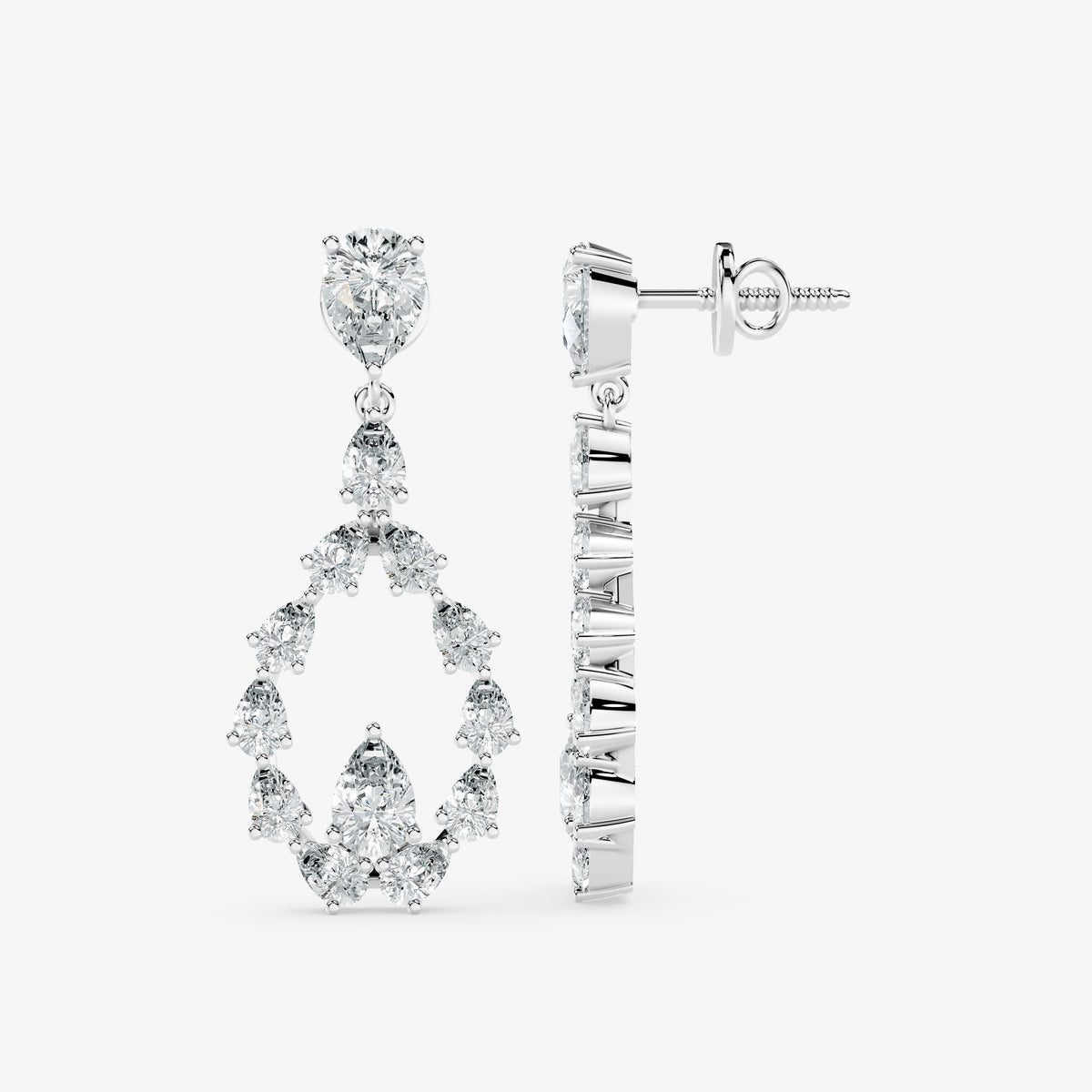 Pear Cascade Diamond Drop Earrings