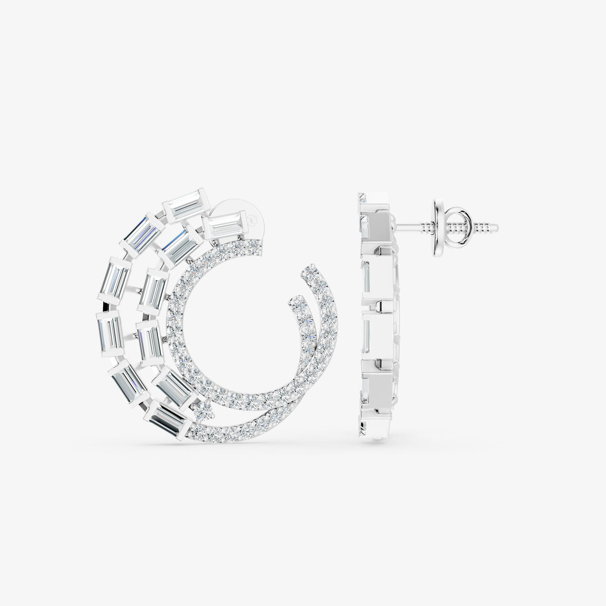 Eclipse Arc Diamond Stud Earrings