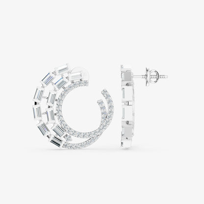 Eclipse Arc Diamond Stud Earrings