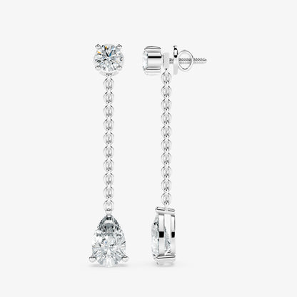 Draped pear Diamond Drop Earrings