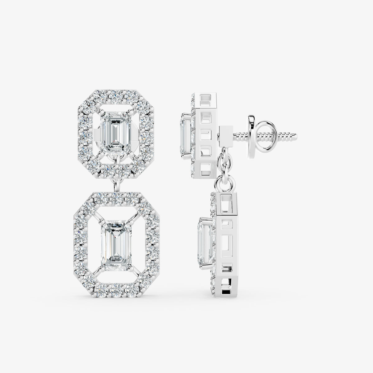 Emerald Link Diamond Earring