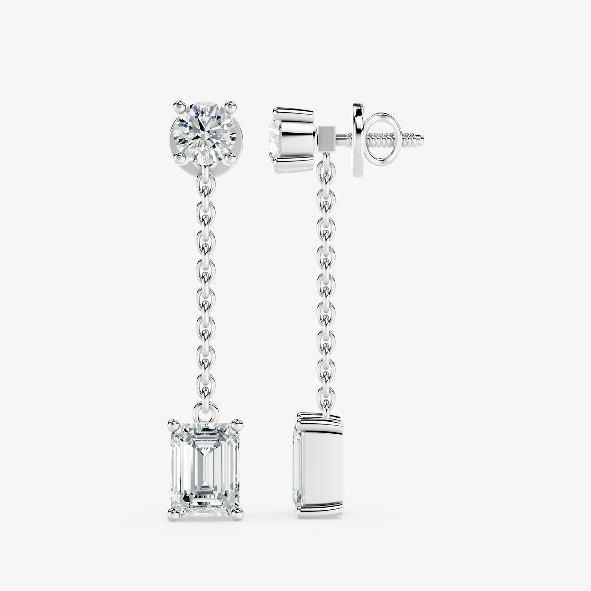 Lustre Link Diamond Drop Earrings