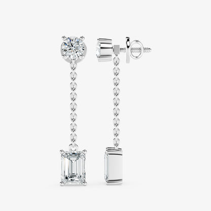 Lustre Link Diamond Drop Earrings
