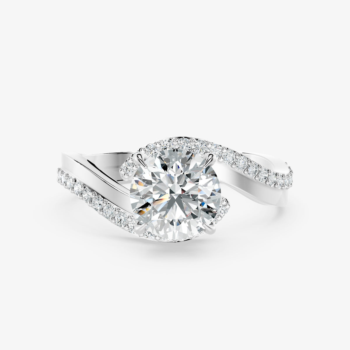 Wavecrest Solitaire Diamond Ring