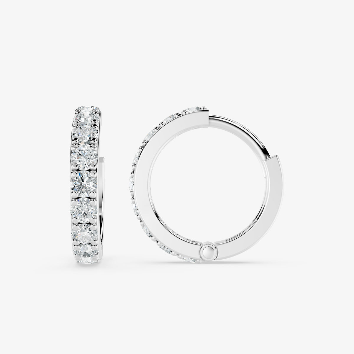 Round Diamond Hoop Earring
