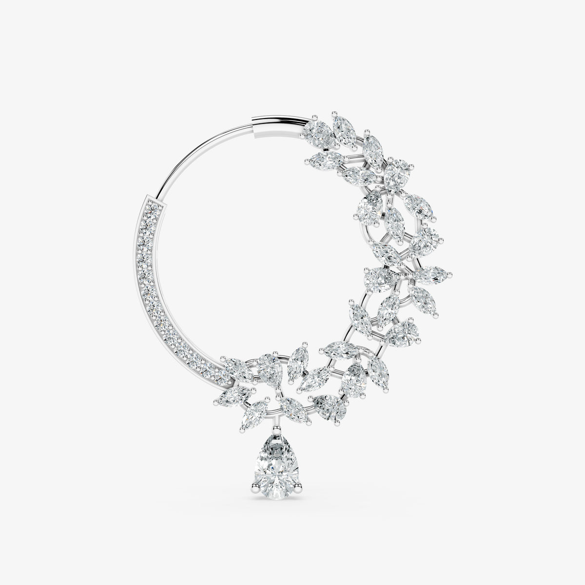 Floral Cascade Diamond Nose Ring