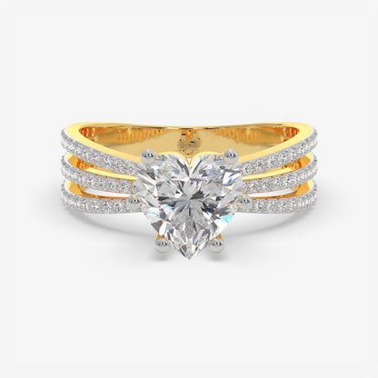 Trinity Heart Diamond Ring