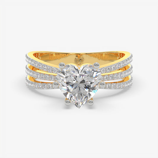 Trinity Heart Diamond Ring