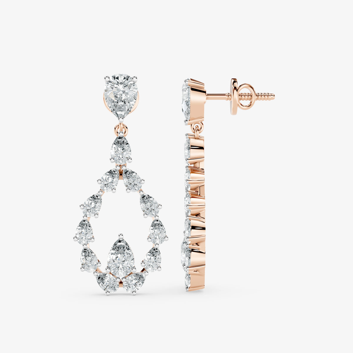 Pear Cascade Diamond Drop Earrings
