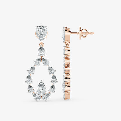 Pear Cascade Diamond Drop Earrings