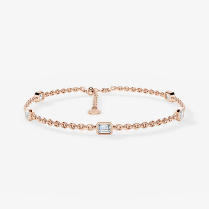 Baguette Gold Chain Bracelet