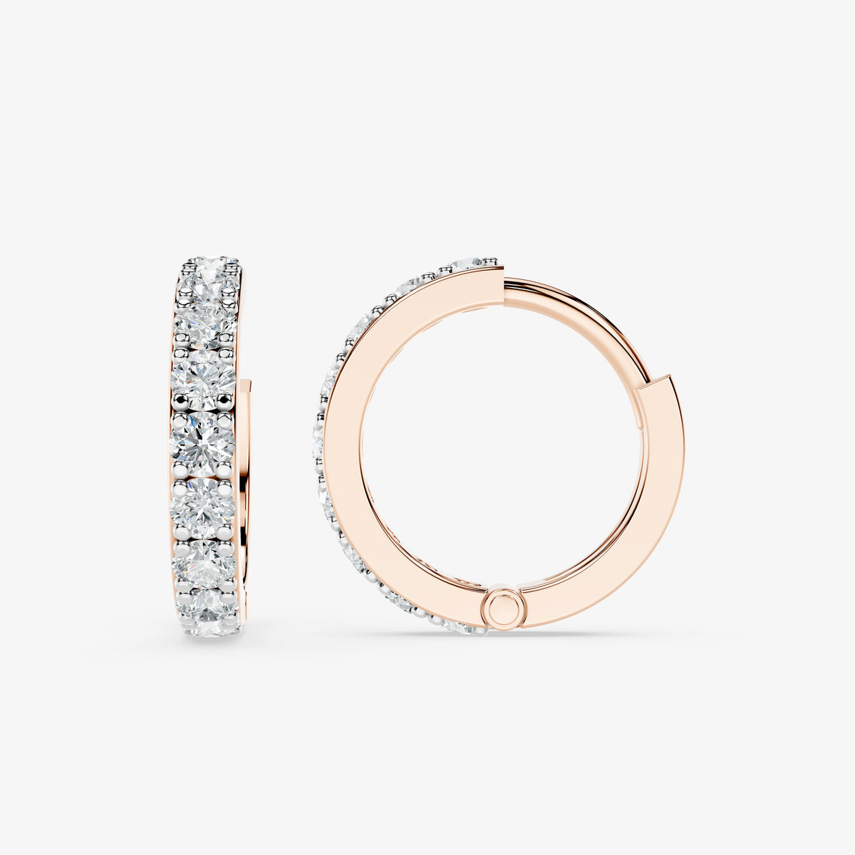 Round Diamond Hoop Earring