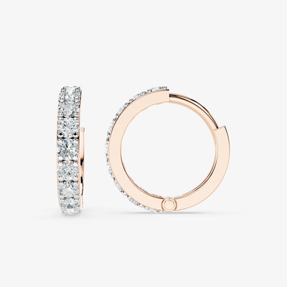 Round Diamond Hoop Earring