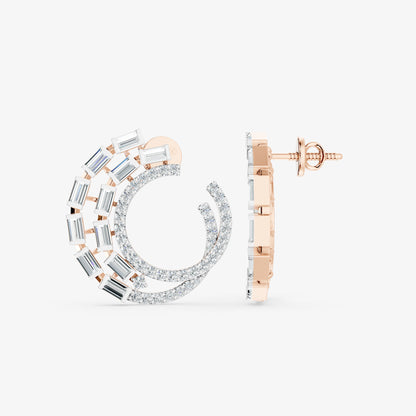 Eclipse Arc Diamond Stud Earrings