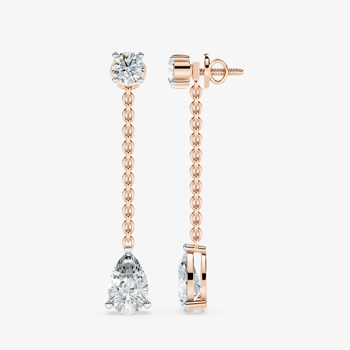 Draped pear Diamond Drop Earrings