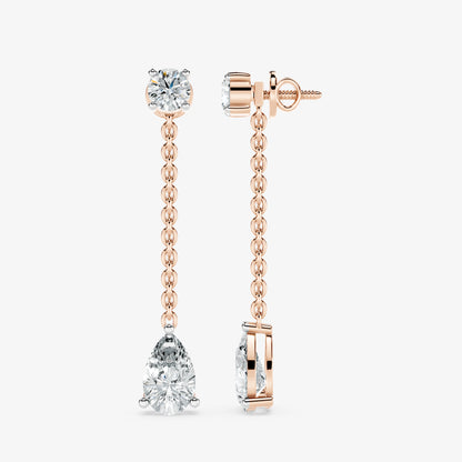 Draped pear Diamond Drop Earrings