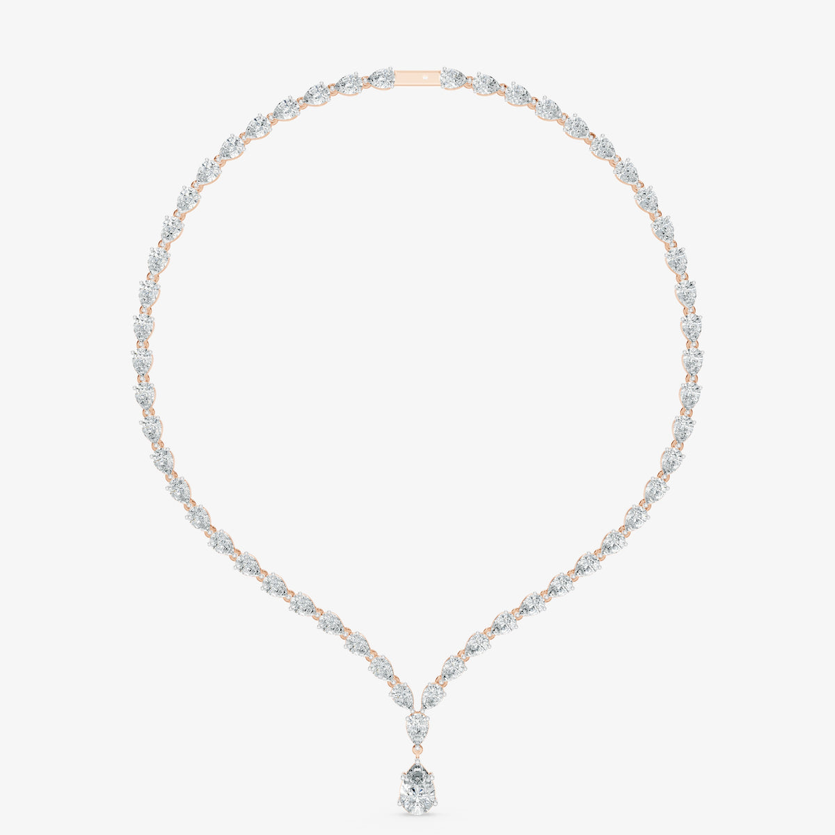 Minimalist Pear Diamond Lariat Necklace