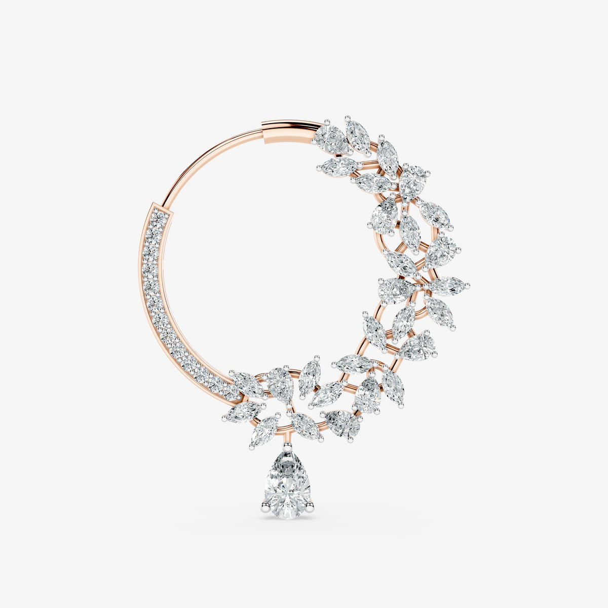 Floral Cascade Diamond Nose Ring