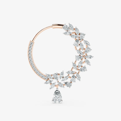 Floral Cascade Diamond Nose Ring