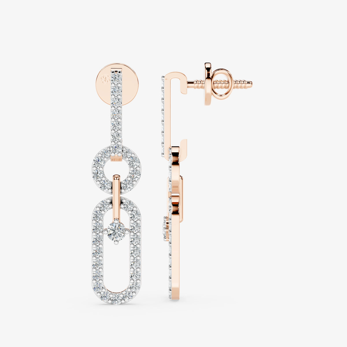 Elara Link Diamond Drop Earrings