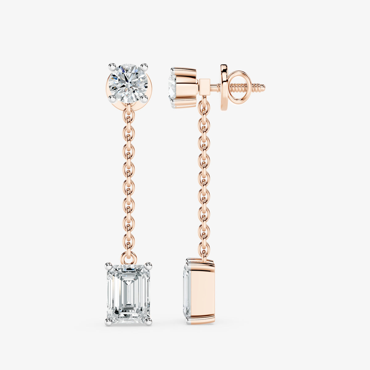 Lustre Link Diamond Drop Earrings