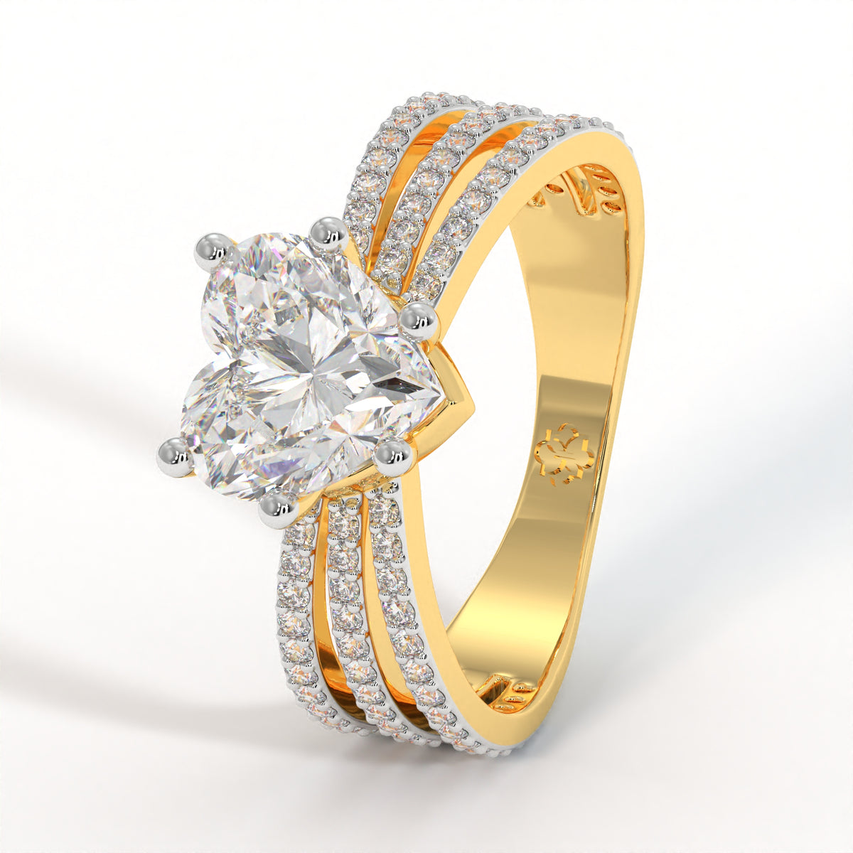 Trinity Heart Diamond Ring