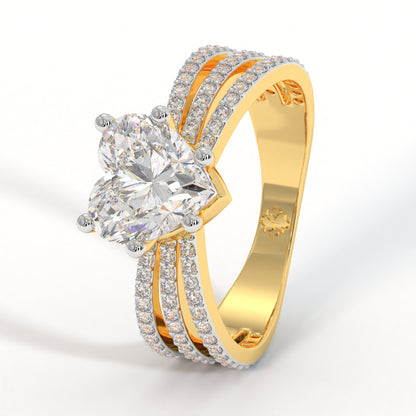 Trinity Heart Diamond Ring