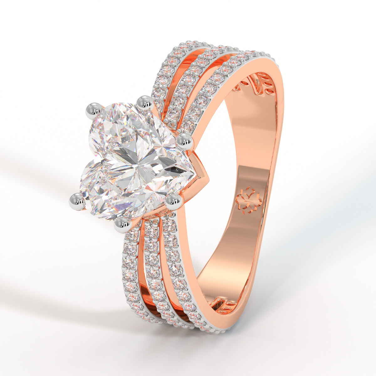 Trinity Heart Diamond Ring