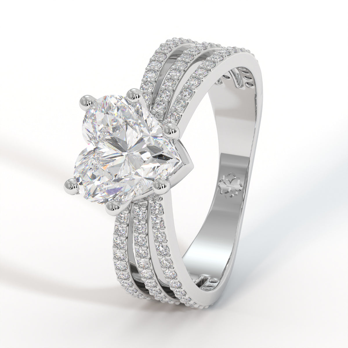 Trinity Heart Diamond Ring