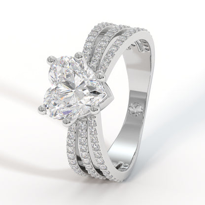 Trinity Heart Diamond Ring