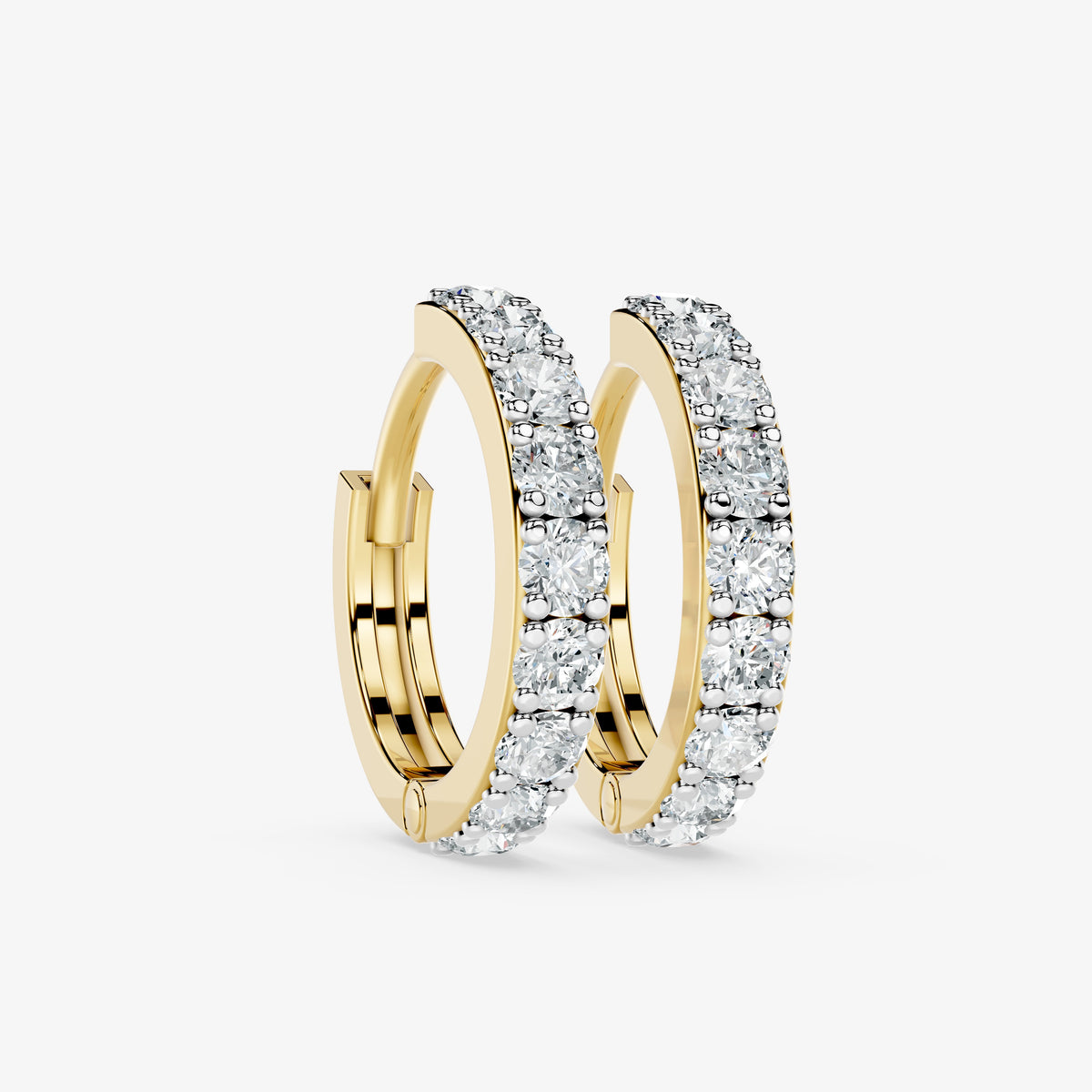 Round Diamond Hoop Earring