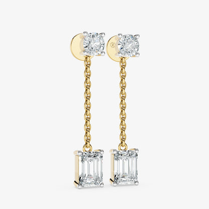 Lustre Link Diamond Drop Earrings