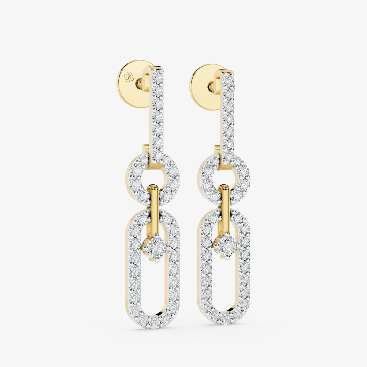 Elara Link Diamond Drop Earrings