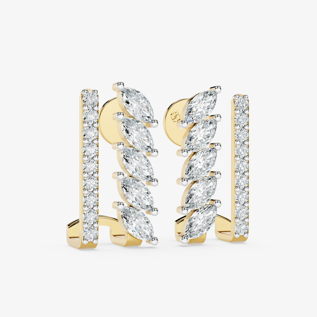 Marquise Vine Diamond Huggie Ring