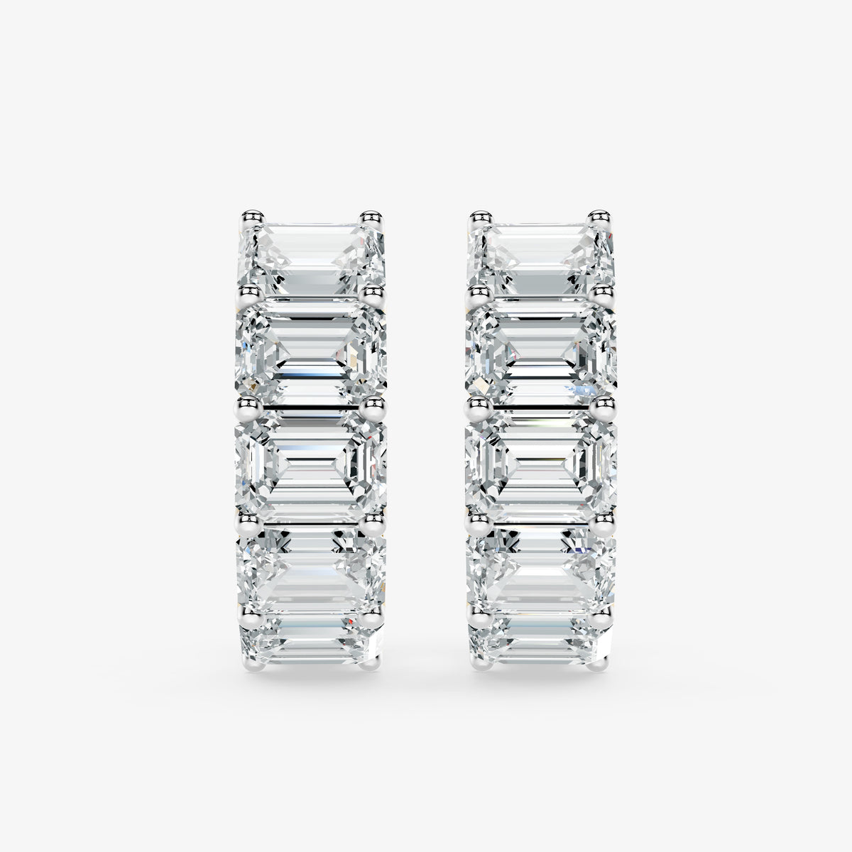Emerald Edge Diamond Huggie Earrings