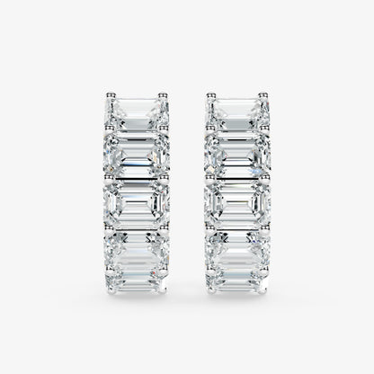 Emerald Edge Diamond Huggie Earrings