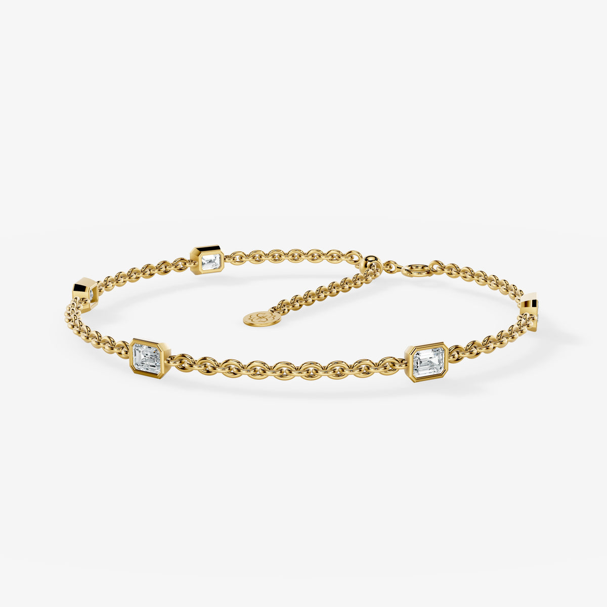 Baguette Gold Chain Bracelet