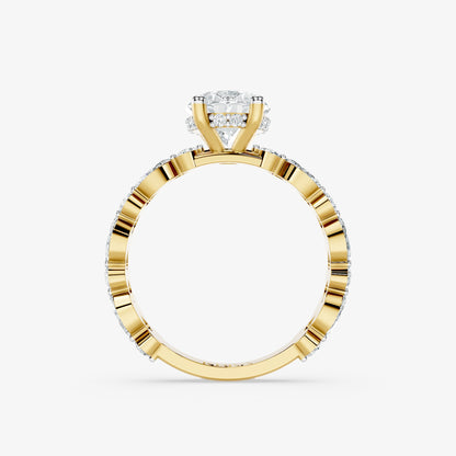 Antique Flourish Solitaire Diamond Ring