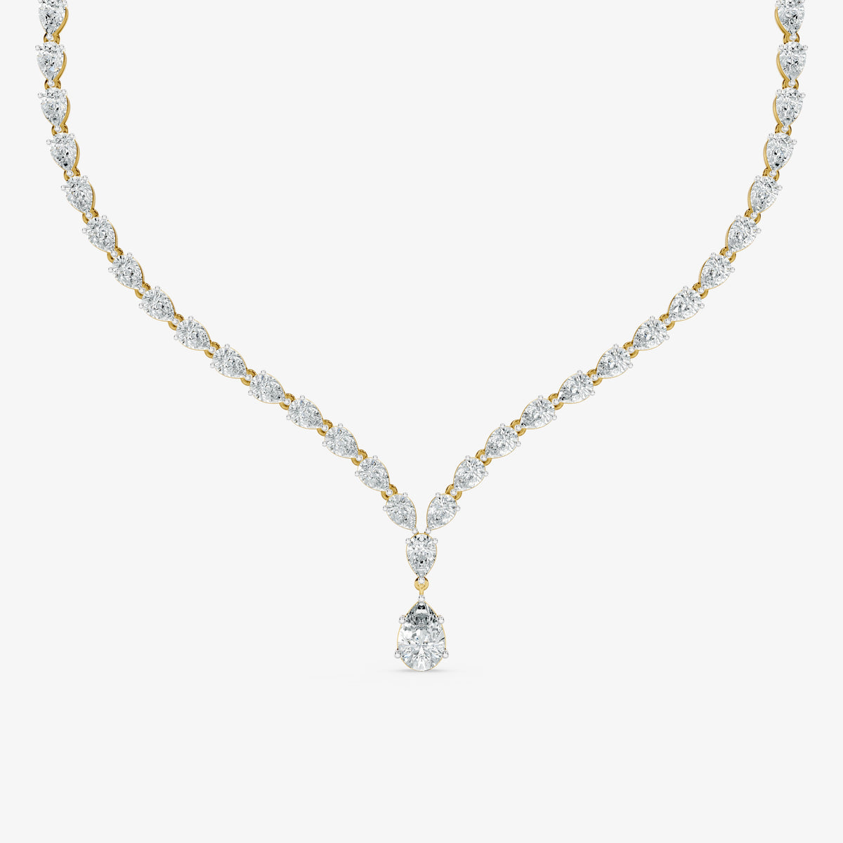 Minimalist Pear Diamond Lariat Necklace