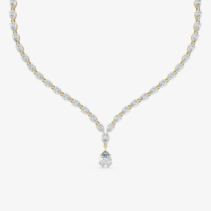 Minimalist Pear Diamond Lariat Necklace